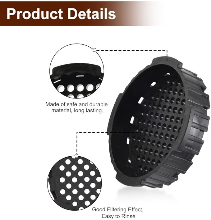 Replacement Filter Cap Compatible with for Aeropress Coffee and Espresso Maker, Black Plastic Accessory for Efficient Brewing and Easy Installation, Extends Machine Lifespan
