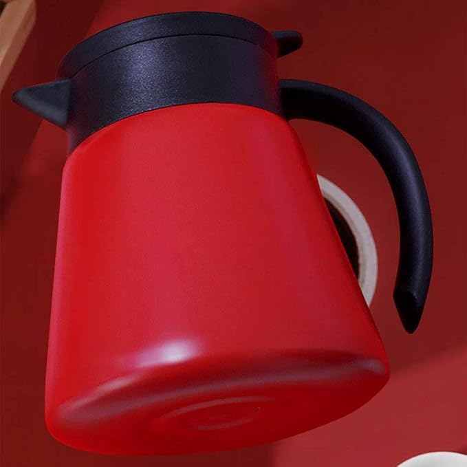 Thermal Coffee Carafe Tea Pot 20 Oz Stainless Steel Insulation Pot Double Wall Vacuum Insulated Coffee Water & Beverage Dispenser (Red)