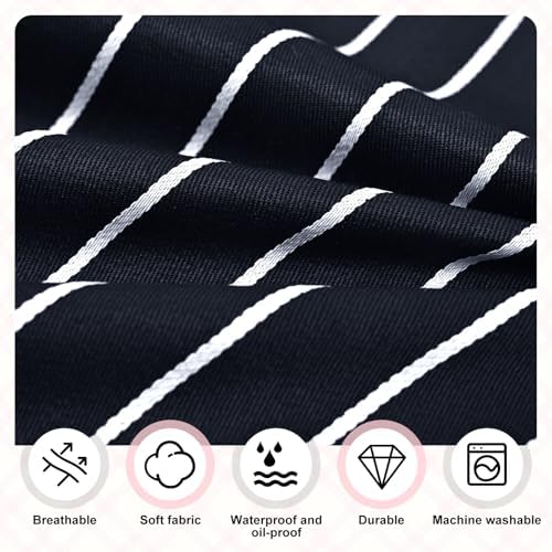 2Pack Adjustable Kitchen Apron for Women Men with 2 Pockets，Cotton-Polyester Blend Bib Aprons for Cooking,Baking - Image 3