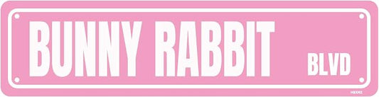 Bunny Rabbit Sign Metal Signs Street Road Sign Funny Cafes Bar Pub Beer Club Wall Home Decor 16X4 Inches by HBXNZ