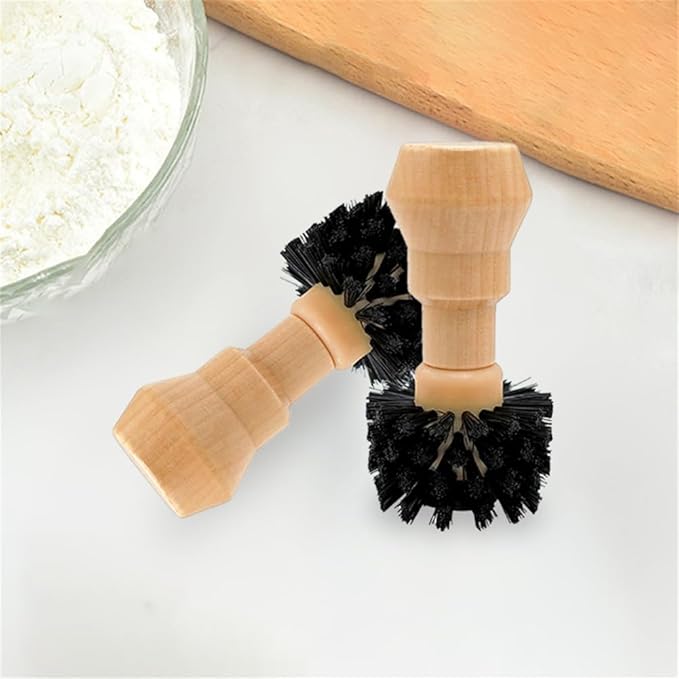 Coffee Portafilter Basket Cleaning Brush, Stiff Bristles and Wood Handle Coffee Accessories, Coffee Filter Brush Fits for Espresso Barista Machine Cleaning Tool (49mm/54mm)