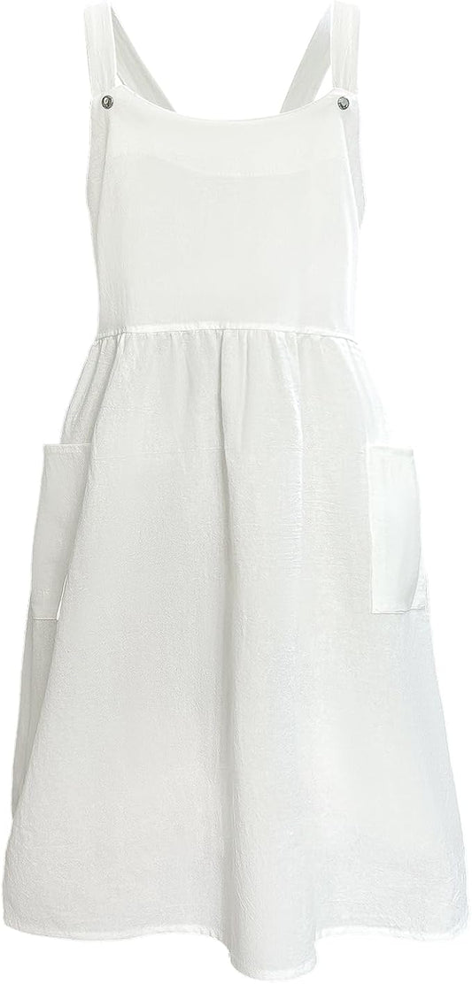 White Maid Apron for Women Cotton Waist Half Maid Costume Victorian Retro Ruffled Kitchen Cute Vintage Party Cosplay by Cityelf