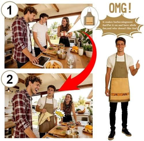 Chef Apron Bib Apron with 2 Large Pockets Adjustable Neck Strap Kitchen Apron Cooking Apron Stripes Baking Apron - Image 4