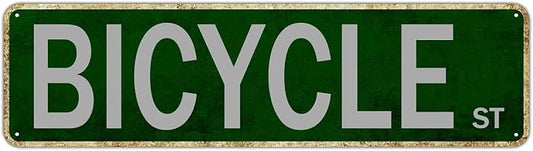 Bicycle Street Sign Vintage Posters and Prints Road Tin Sign Wall Decoration Room Decoration Decorative Poster Avenue Metal Sign for Man Cave Bar Pub Cafe Home Wall Decor 16in x 4in by Unknown