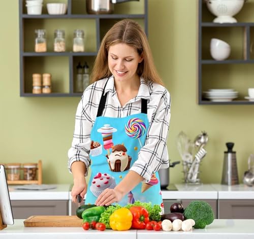 Sweet Candy Land Kitchen Apron for Women Men, Adjustable Apron Chef Bakers Apron Cooking Apron Cooking Baking Gardening - Image 5