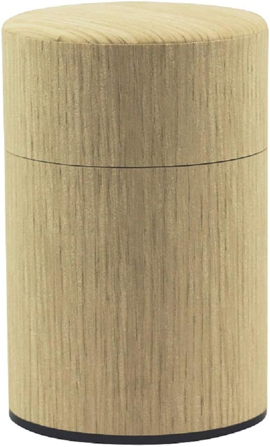 Natural Wood Tea Tin Canister : Oak/Long 5.3oz (150g), Japan