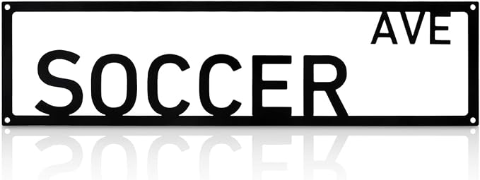 Metal Wall Art Decor Soccer Ave Metal Signs Sport Street Sign with Letter for Bar Home Man Cave Cafe 16 x 4 Inches by Unknown