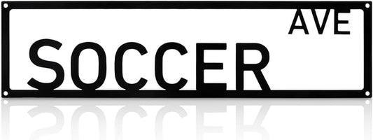 Metal Wall Art Decor Soccer Ave Metal Signs Sport Street Sign with Letter for Bar Home Man Cave Cafe 16 x 4 Inches by Unknown