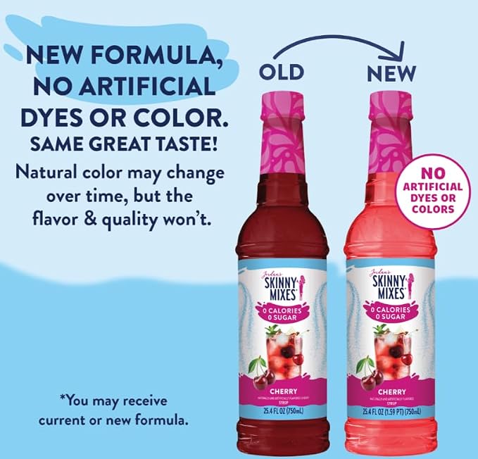 Jordan's Skinny Mixes Sugar Free Syrup, Cherry Flavor, Fruit Flavored Water Enhancer, Drink Mix for Iced Tea, Lemonade, Drinks, Low Calorie Water Flavoring, Dairy & Gluten Free, Kosher, 25.4 Fl Oz - Image 7