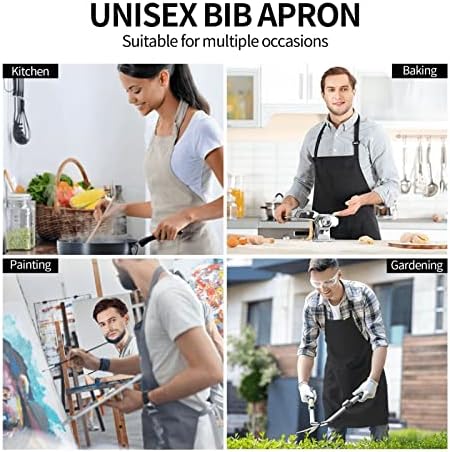 Perinsto Waterproof Apron With 2 Pockets Kitchen Chef Aprons Bibs For Cooking Baking Painting Gardening Grooming - Image 7