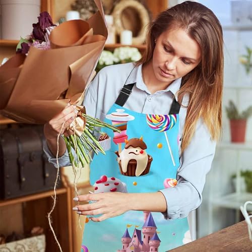 Sweet Candy Land Kitchen Apron for Women Men, Adjustable Apron Chef Bakers Apron Cooking Apron Cooking Baking Gardening - Image 6
