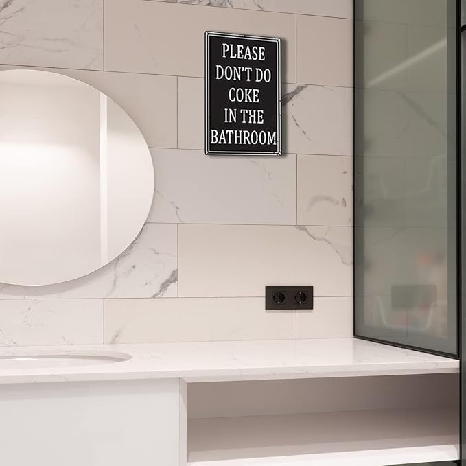 Funny Bathroom Rules Metal Tin Sign Vintage Home Decor Please Don't Do Coke In The Bathroom Man Cave Signs And Bar Kitchen Restaurant Wall Art Plaque Decorations Gifts 12x8inch - Image 5