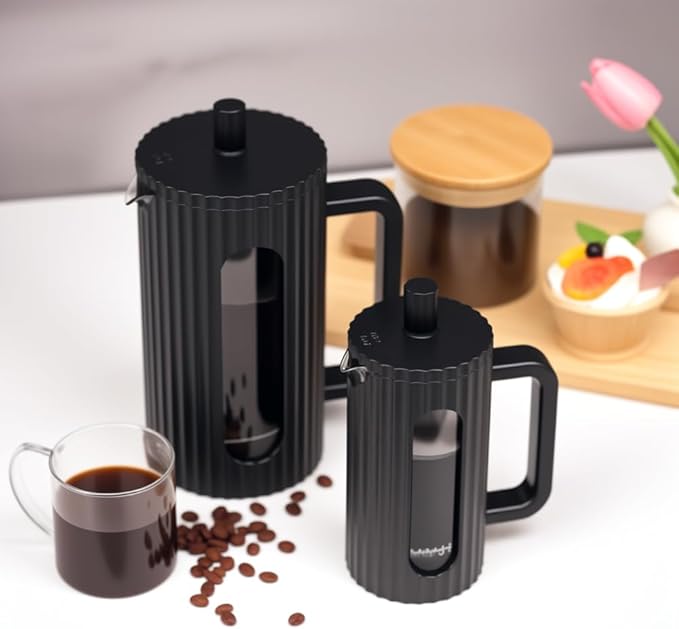 wedrink French Press Coffee Maker 34OZ, Heat Resistant Borosilicate Glass Carafe/Tea Maker Coffee Press Frother Brewer (1000ml)