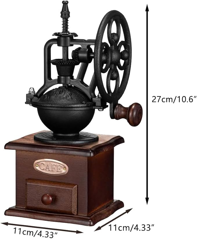 Manual Coffee Grinder Bean Grinders For Home Use Vintage Wooden Coffee Decor Retro Coffee Maker Hand Grinder Coffee Mill (Ferris wheel)