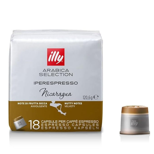 illy Coffee, Arabica Selection Nicaragua Espresso Capsules, Single Origin, For Brewing with iperEspresso Capsule Machines, 18 Count