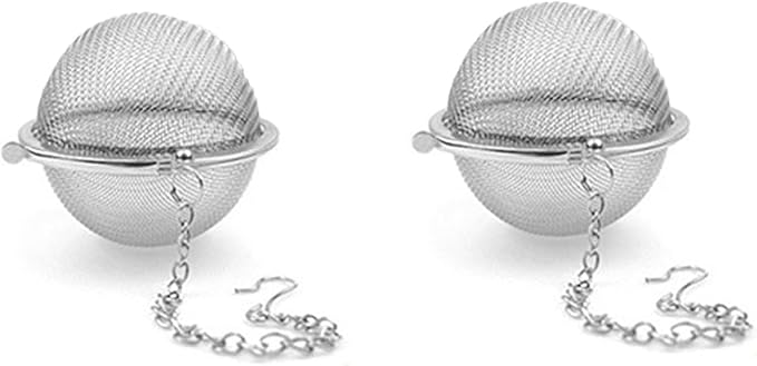 2PCS Premium Tea Infusers for Loose Leaf Tea - Upgraded Tea Strainers and Tea Balls for Flavoring Herbal Spices and Seasonings