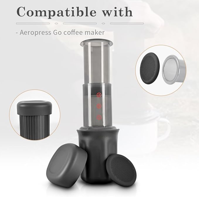 CAFEMASY Silicone Cover Lid Travel Cap Pack Compatible with Aeropress Go Espresso Coffee Maker Replacement Parts Coffee Accessories Tools