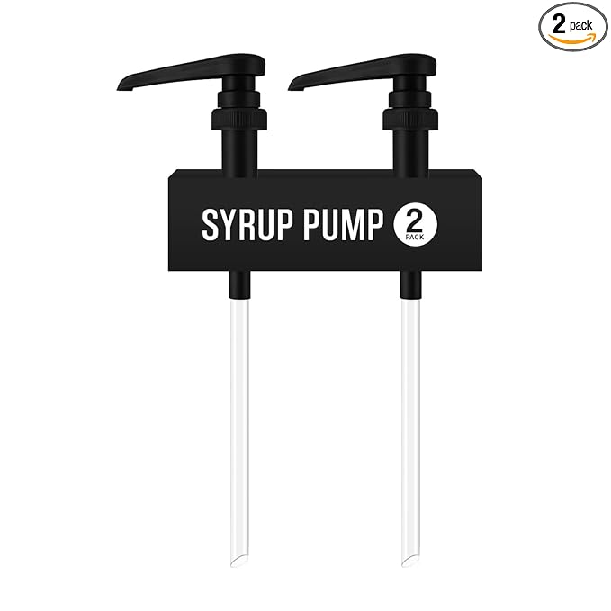 2-Pack Black Plastic Bottle Syrup Pumps – Fits 750ml / 25.4 oz Bottles – Compatible with Torani & More – IMPORTANT: Will Not Fit Glass Bottles – Coffee Syrup Dispenser by VIGORPATH