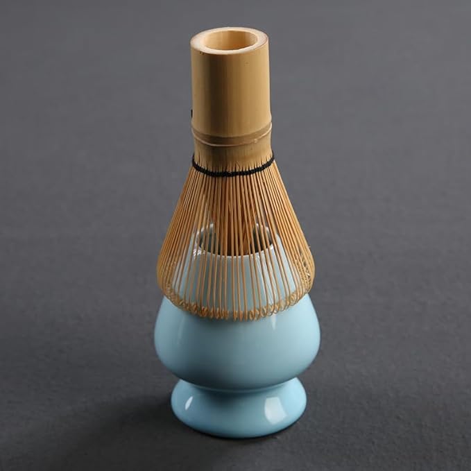 Matcha Whisk Set, 4pcs Bamboo Matcha Whisk, Wooden Scoop, Matcha Spoon, Ceramic Whisk Holder