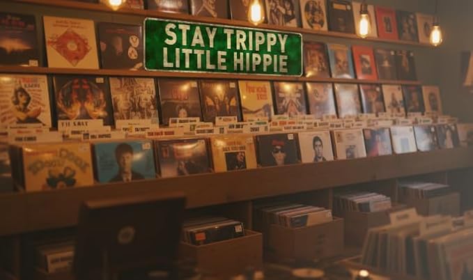 Stay Trippy Little Hippie Funny Tin Sign - Vintage Metal Wall Decor Retro Novelty Sign for Home, Garden, Bar, Cafe, Hippie Room Decor, Boho Wall Art Gift 4" x 16" - Image 4