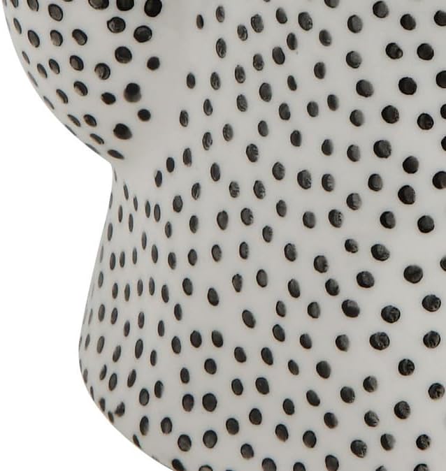 White Stoneware Teapot with Black Speckles & Gold Electroplating