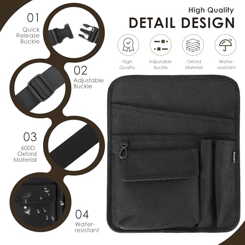 Likesing Server Apron, Serving Apron with Pockets for Waitress, Waiter Waist Tool Pouch Bag with 59'' Adjustable Belt - Image 4