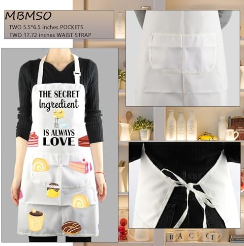 MBMSO Baking Apron the Secret Ingredient is Always Love Apron Baker Gifts Baking Cooking Gifts for Bake Lover Kitchen Apron - Image 3