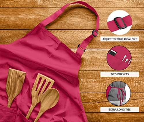 Utopia Kitchen 2 Pack Bib Apron, Adjustable with 2 Pockets, Water and Oil Resistant, Cooking Kitchen Chef Apron for Women Men - Image 4