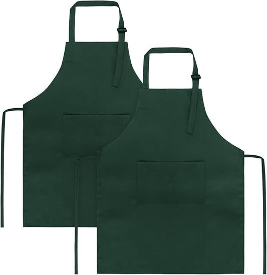 SINLAND Kids Aprons with Large Pocket 2 Pack | Adjustable Cooking Chef Aprons,Stain Resistant Toddler Apron for Baking Painting Gardening Boys Girls by SINLAND
