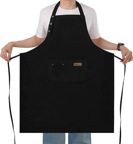 Yuubin Extra Large Aprons for Men Adjustable Button Apron with Pockets Chef Cooking Kitchen Aprons Women,Water&Oil Resistant by Unknown