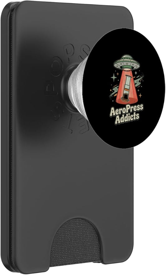 UFO AeroPress Funny Coffee Shirts Sci-Fi AeroPress Brewing PopSockets PopWallet for MagSafe