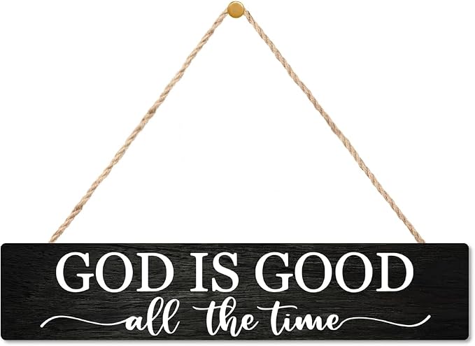 AGMDESIGN God Is Good All The Time Wood Sign, Faith-Based Wall Decor for Shelf Desk Door, Christian Hanging Wooden Plaque for Prayer Room Home Church Farmhouse, Ideal Gifts for Christians Families by Unknown