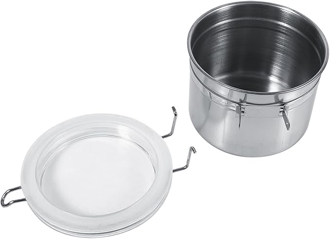 Stainless Steel Kitchen Food Storage Container Bottle For Sugar Tea Coffee Beans Dry Goods Transparent Cover Easy To Use Kitchen Canister (Small Size (29.9 X 15 X 6.7in))