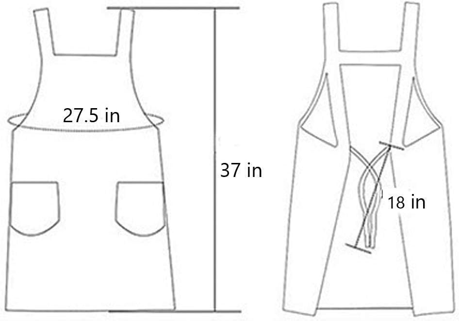 NEWGEM 100% Cotton Cute Plaid Apron with Pockets - Korean Style H-Back Cat Pinafore for Kitchen Cooking, Housewife (Black/White Cat) - Image 6