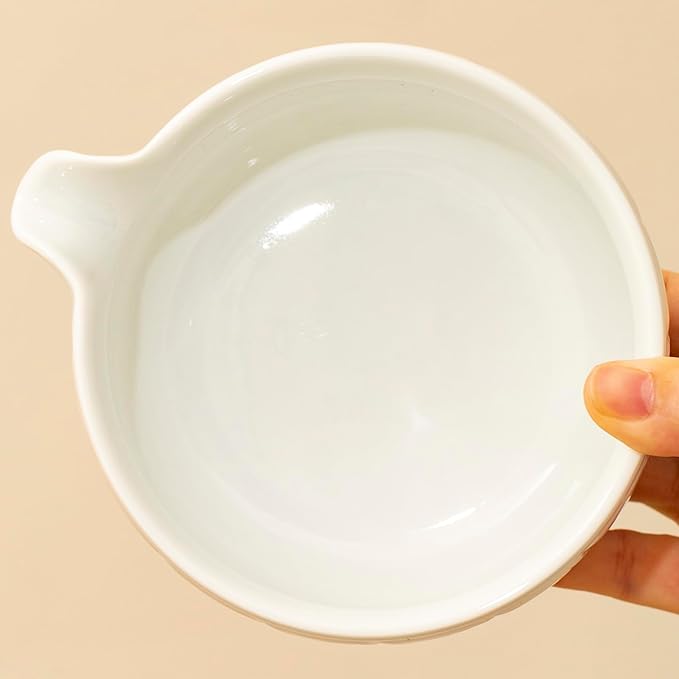 Traditional matcha bowl, cute pink matcha bowl with spout, matcha mixing bowl for stirring matcha, 18OZ tea bowl