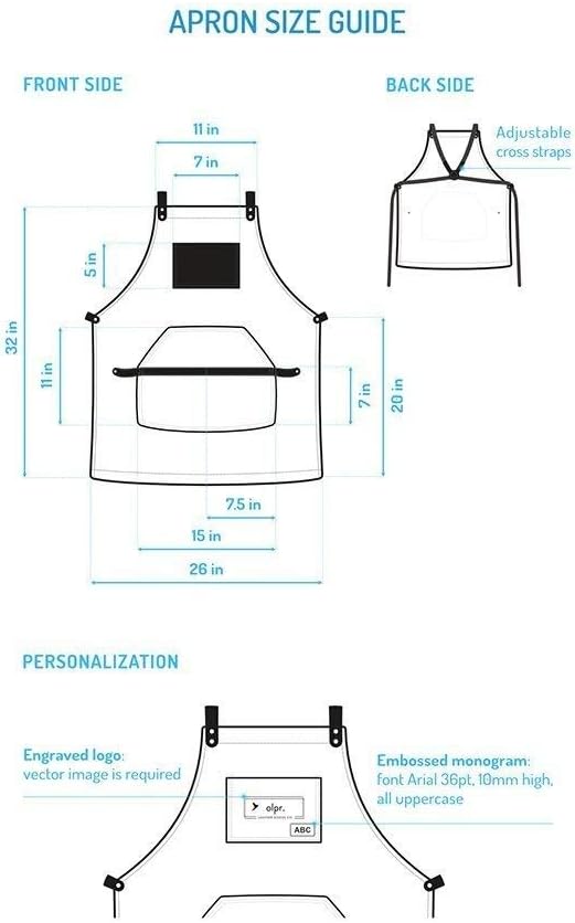 OleksynPrannyk Work Apron in Non-Waxed Canvas with Cross Straps Adjustable
