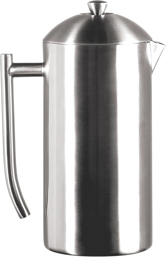 Frieling Double-Walled Stainless-Steel French Press Coffee Maker - Brushed 44-Ounce Insulated Coffee Press