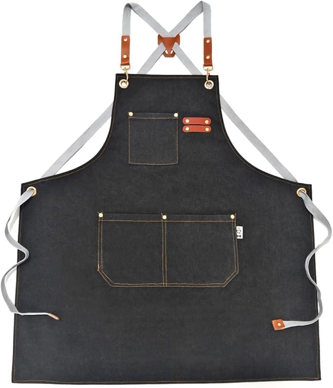 Chef Apron Bib Apron with 2 Large Pockets Adjustable Neck Strap Kitchen Apron Cooking Apron Stripes Baking Apron by Unknown