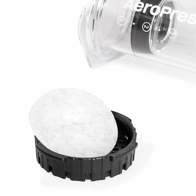 AeroPress Coffee Maker White Paper Micro-Filters, Compostable Coffee Filters Made From White, Chlorine-Free Paper, Fits Standard Size AeroPress Manual Coffee Makers, 4 Pack (1400 Count)