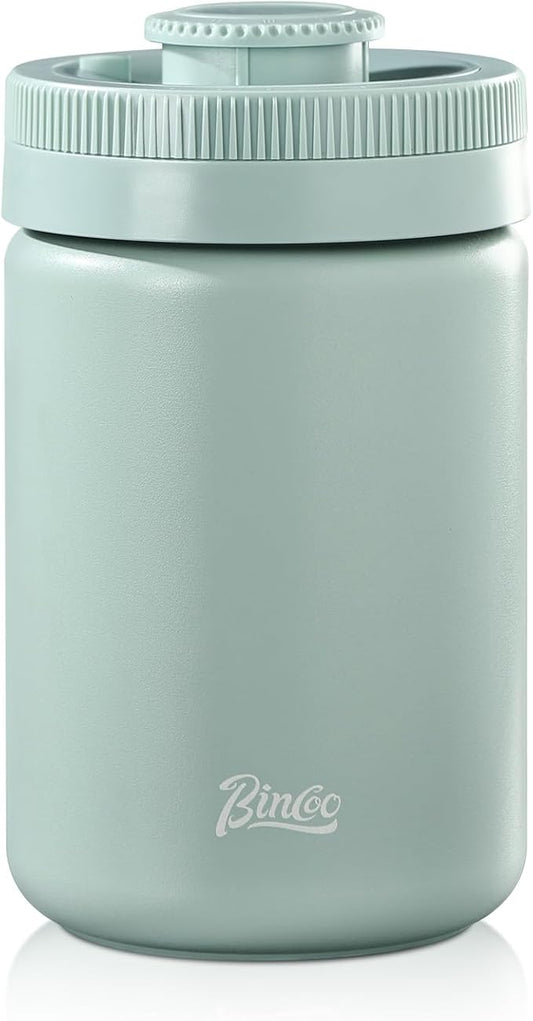 Bincoo Coffee Canister, Large Stainless Steel Coffee Bean Storage Container with Date Tracker (Green)