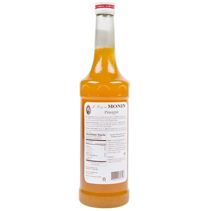 Monin - Pineapple Syrup, Sweet Tropical Flavors, Great for Teas, Sodas, & Cocktails, Natural Flavors, No Artificial Sweeteners or Ingredients, Gluten-Free, Vegan, Non-GMO, Clean Label (750ml) - Image 2