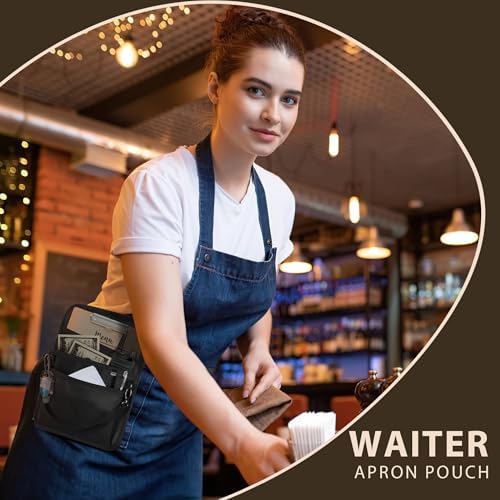 Likesing Server Apron, Serving Apron with Pockets for Waitress, Waiter Waist Tool Pouch Bag with 59'' Adjustable Belt - Image 5