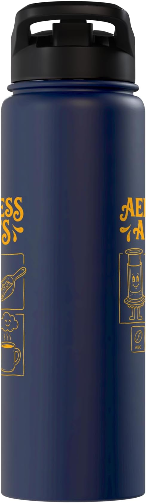 Kawaii Coffee Brewing Characters Shirts AeroPress Addicts Stainless Steel Insulated Water Bottle