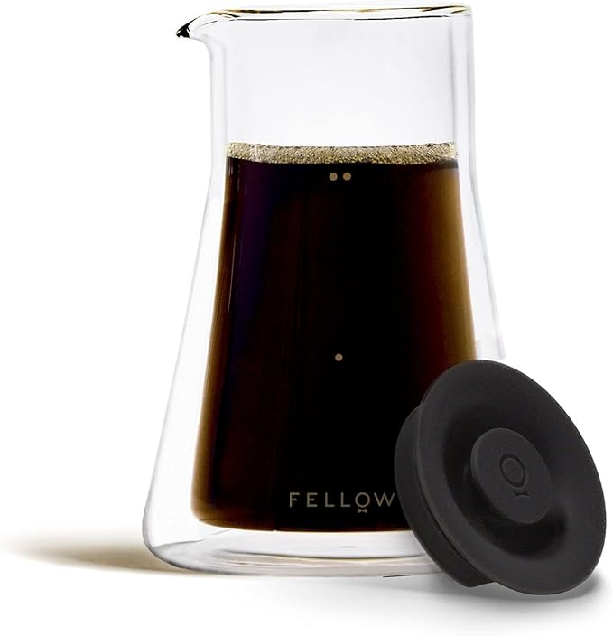 Fellow Stagg [XF] Pour-Over Coffee Maker Set – Stainless Steel Dripper, 20 oz Double Wall Glass Carafe & 30 Paper Filters, Built-in Ratio Aid, No Plastic Brewing, Matte Black