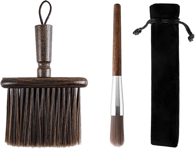 2PCS Coffee Grinder Cleaning Brush,Coffee Filter Cleaning Brush,Dusting Espresso Brush Accessories Cleaner Barista Brush,Wooden Handle Cleaning Tool for Barista Home Kitchen by GCFTIFF