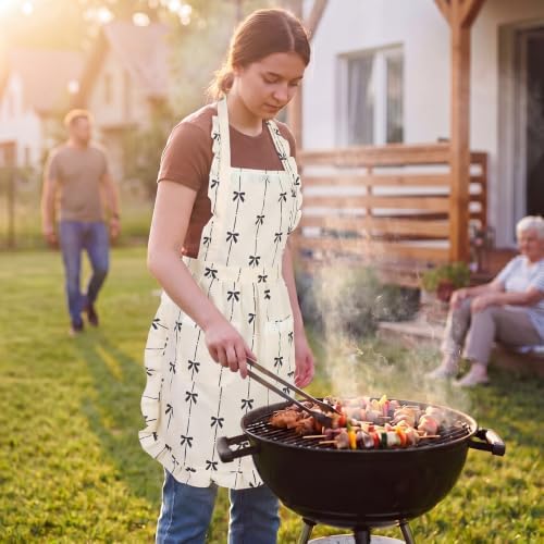 Aoomzoon Cute Aprons for Women with Pockets for Cooking Kitchen Gifts | Adjustable Cross Back Straps Ease Neck Strain, One size Fits Most for Cooking, Grilling and Painting, Gifts for Women - Image 5