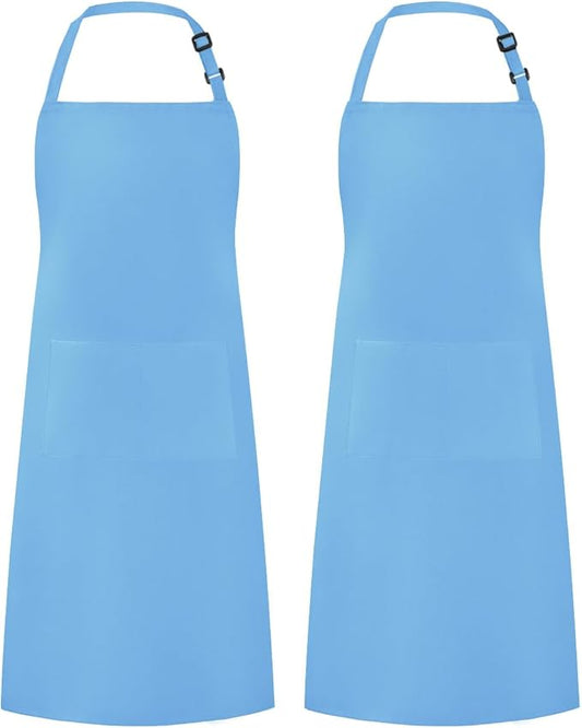 Syntus Apron for Men Women, Adjustable Cooking Kitchen Chef Aprons with 2 Pockets, Cotton/Polycotton/Polyester