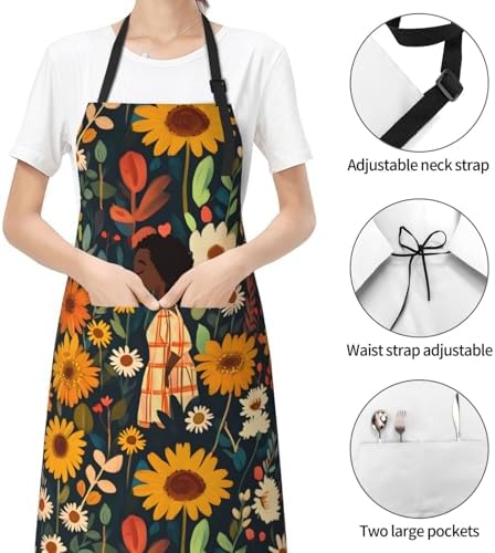 Apron Strong people waterproof work apron for kitchen cooking BBQ party perfect holiday gift with 2 Pockets - Image 6
