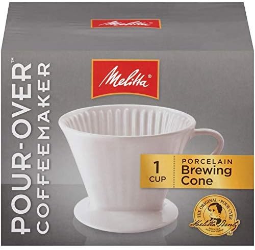 Melitta no 2 Porcelain Single Cup Pour-Over Coffee Brewer, White
