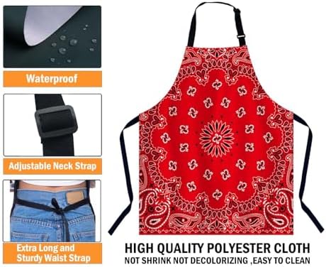 Western Paisley Chefs Apron, Cooking and Baking Apron for Men and Women, Kitchen Apron, Butchers Apron, BBQ & Catering Bibs - Image 3